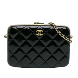 Chanel Large Glazed Goatskin Box With Chain (SHG-QolUGP)