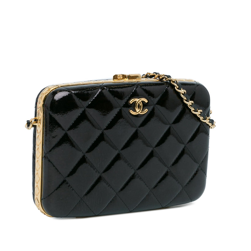 Chanel Large Glazed Goatskin Box With Chain (SHG-QolUGP)