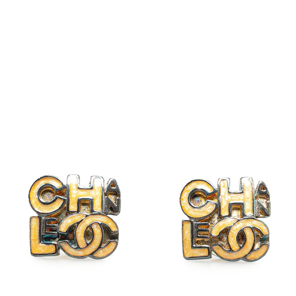 Chanel Logo Push Back Earrings (SHG-iBKVDs)