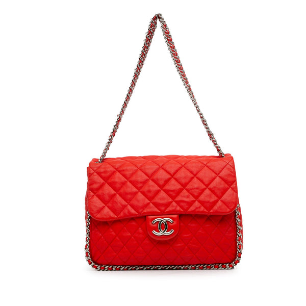 Chanel Maxi Washed Lambskin Chain Around Flap (SHG-io9S1p)