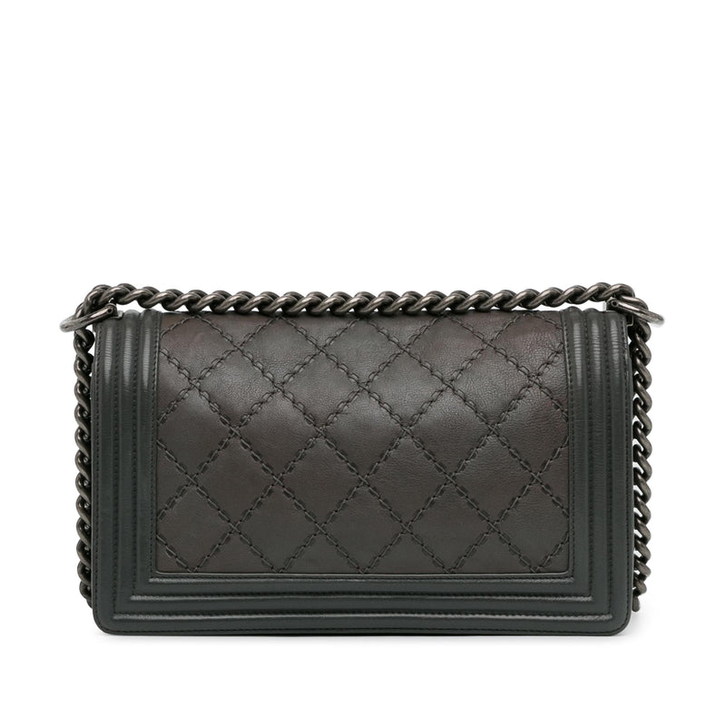 Chanel Medium Calfskin Double Stitch Boy Flap (SHG-SofQRy)