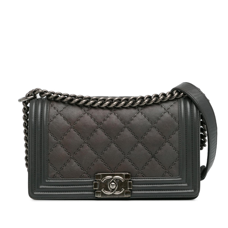 Chanel Medium Calfskin Double Stitch Boy Flap (SHG-SofQRy)