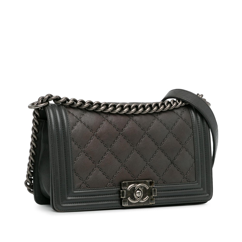 Chanel Medium Calfskin Double Stitch Boy Flap (SHG-SofQRy)