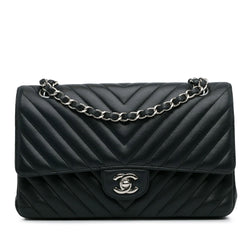 Chanel Medium Chevron Lambskin Double Flap (SHG-dzzHVL)