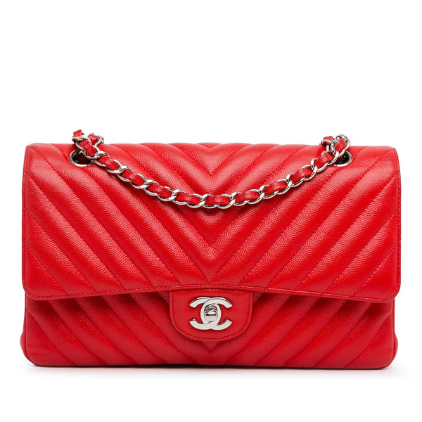 Chanel Medium Classic Chevron Caviar Double Flap (SHG-Cx8LmL)