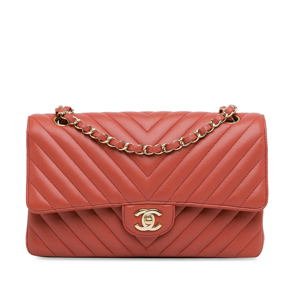 Chanel Medium Classic Chevron Lambskin Double Flap (SHG-cwKVOo)