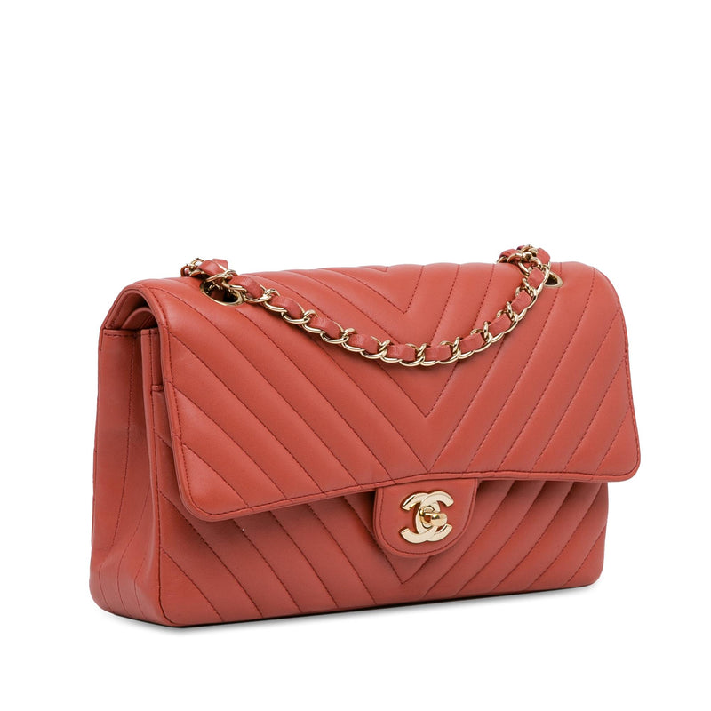 Chanel Medium Classic Chevron Lambskin Double Flap (SHG-cwKVOo)