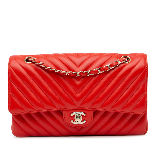 Chanel Medium Classic Chevron Lambskin Double Flap (SHG-PfQlYr)