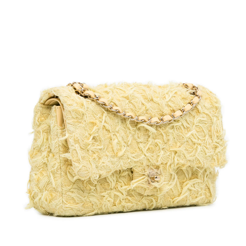 Chanel Medium Classic Fringed Tweed Double Flap (SHG-pwJcE6)