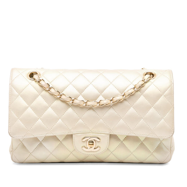 Chanel Medium Classic Iridescent Lambskin Double Flap (SHG-kXZTzR)