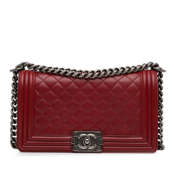 Chanel Medium Lambskin Boy Flap (SHG-a7Taya)