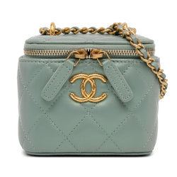 Chanel Mini Iridescent Lambskin Vanity Case with Chain (SHG-2sIpMm)