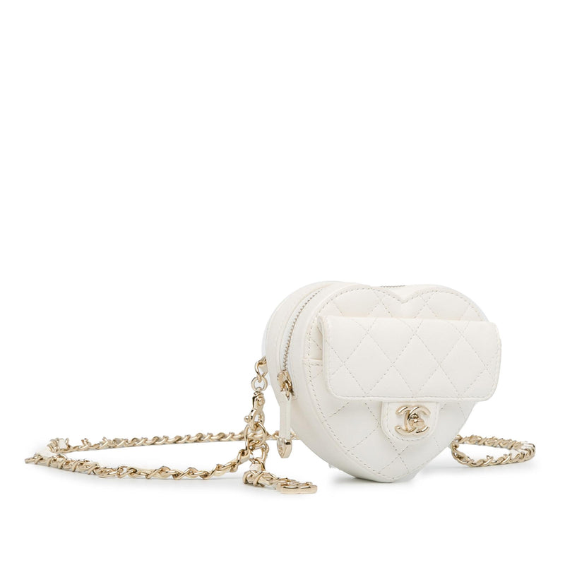 Chanel Mini Lambskin CC in Love Heart Belt Bag (SHG-EvulW7)