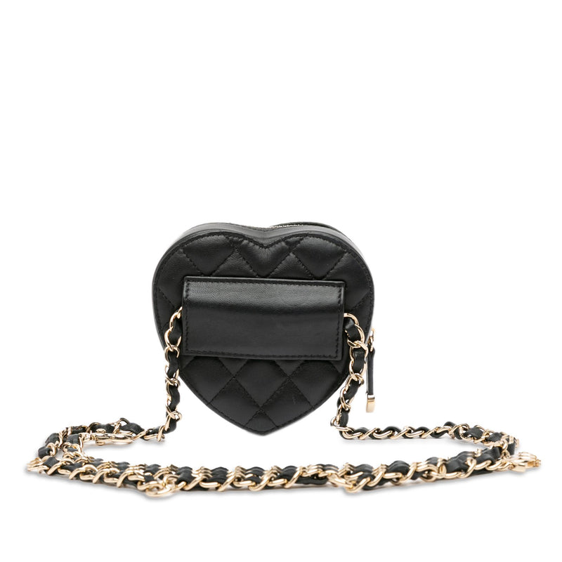 Chanel Mini Lambskin CC in Love Heart Belt Bag (SHG-R54rLZ)