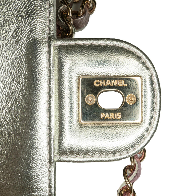 Chanel Mini Metallic Lambskin Like a Wallet Flap Bag (SHG-ZFjRuZ)