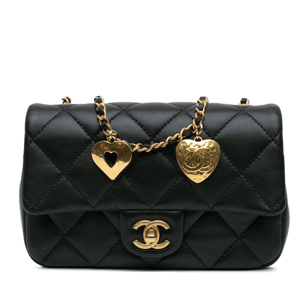 Chanel Mini Quilted Lambskin Heart Charms Flap (SHG-8hWUGQ)