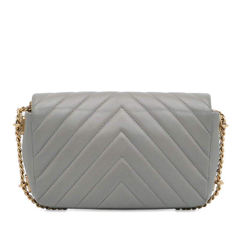 Chanel Mini Rectangular Chevron Lambskin Chain Around Flap (SHG-nJr512)