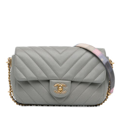 Chanel Mini Rectangular Chevron Lambskin Chain Around Flap (SHG-nJr512)