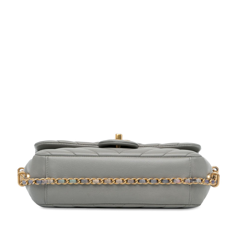 Chanel Mini Rectangular Chevron Lambskin Chain Around Flap (SHG-nJr512)