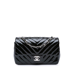 Chanel Mini Rectangular Classic Chevron Patent Single Flap (SHG-XJ1NoR)