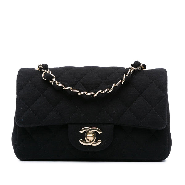 Chanel Mini Rectangular Classic Jersey Single Flap (SHG-ENFElV)