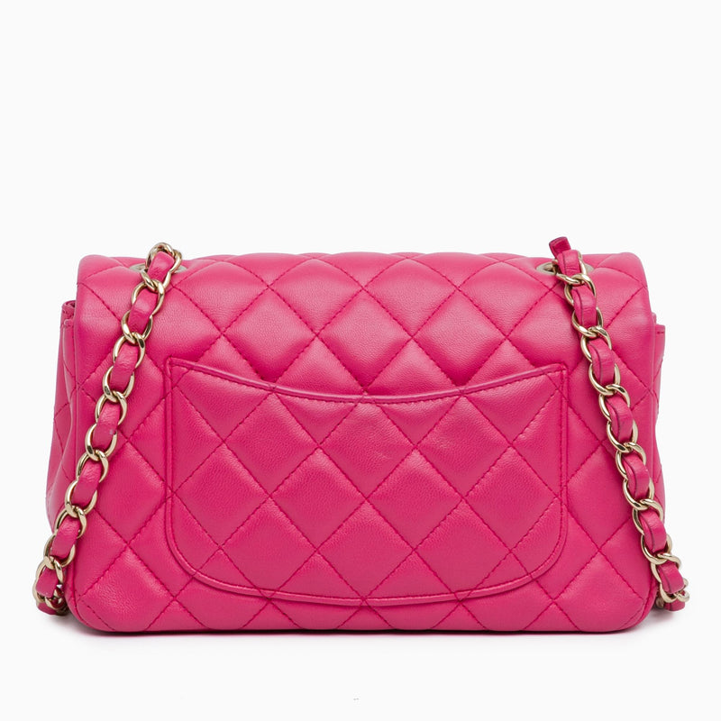 Chanel Mini Rectangular Classic Lambskin Single Flap (SHG-P8XmWm)