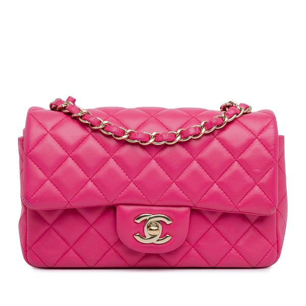 Chanel Mini Rectangular Classic Lambskin Single Flap (SHG-P8XmWm)