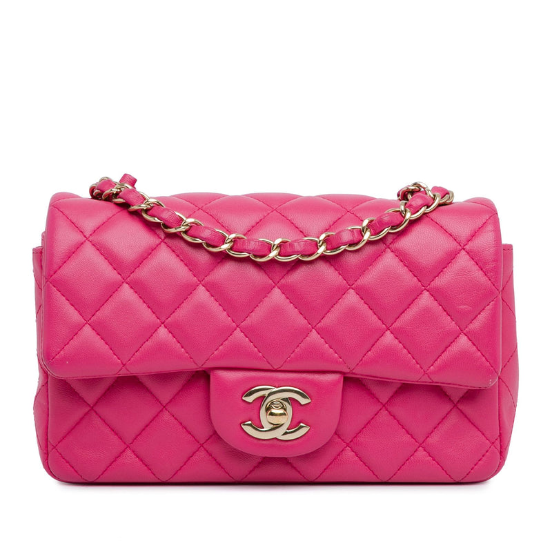 Chanel Mini Rectangular Classic Lambskin Single Flap (SHG-P8XmWm)