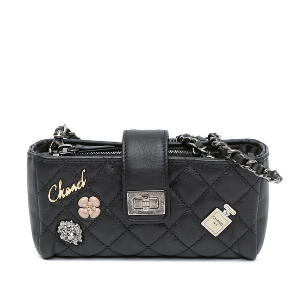 Chanel Mini Reissue 2.55 Quilted Calfskin Lucky Charms Clutch on Chain (SHG-uMLNK2)