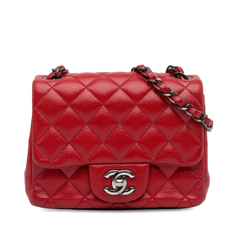 Chanel Mini Square Classic Caviar Single Flap (SHG-ASetQj)