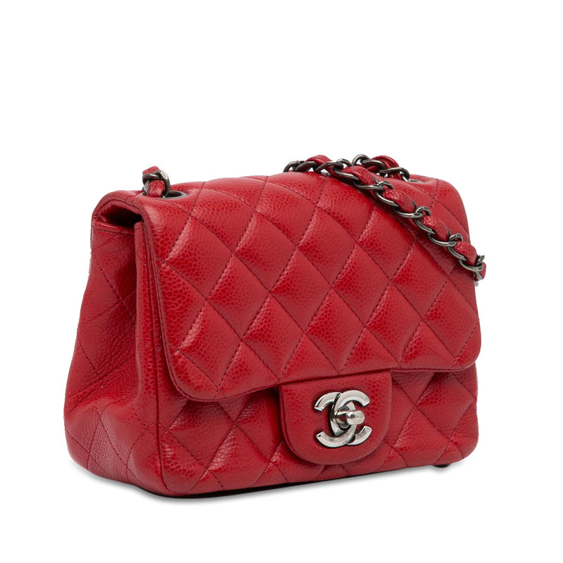 Chanel Mini Square Classic Caviar Single Flap (SHG-ASetQj)