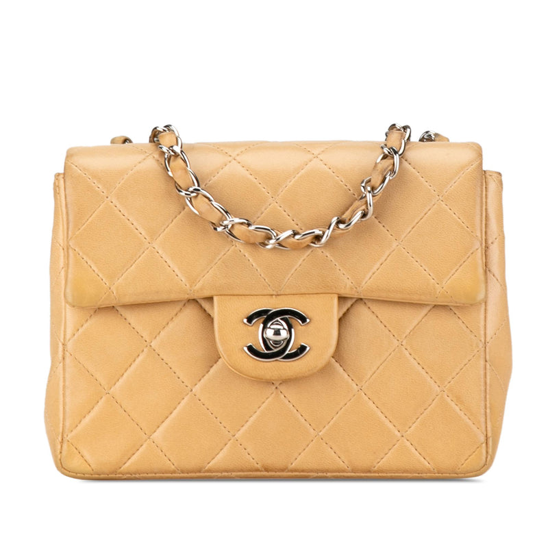 Chanel Mini Square Classic Lambskin Single Flap (SHG-jnohQq)