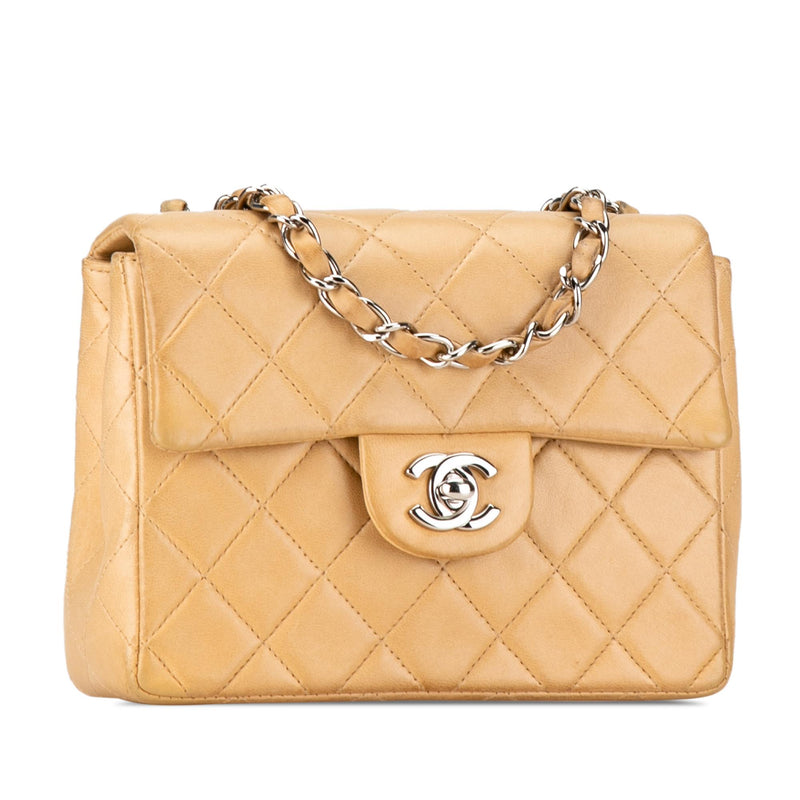 Chanel Mini Square Classic Lambskin Single Flap (SHG-jnohQq)