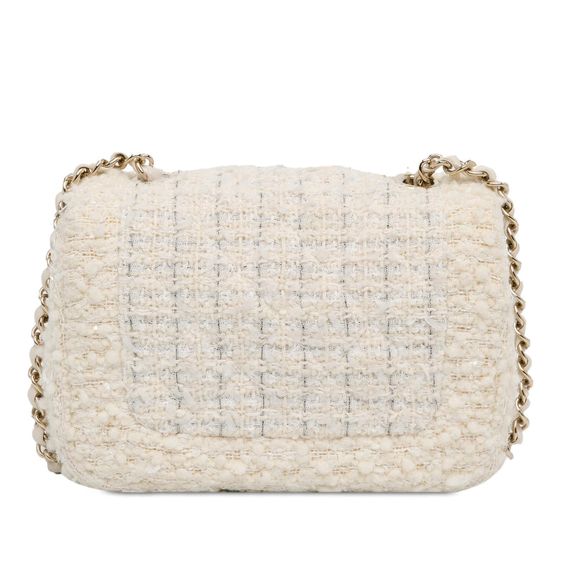 Chanel Mini Tweed Flap Crossbody (SHG-7gRh4A)