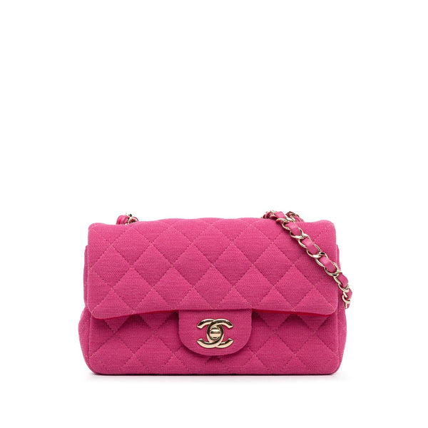 Chanel New Mini Classic Jersey Single Flap (SHG-RyexYA)