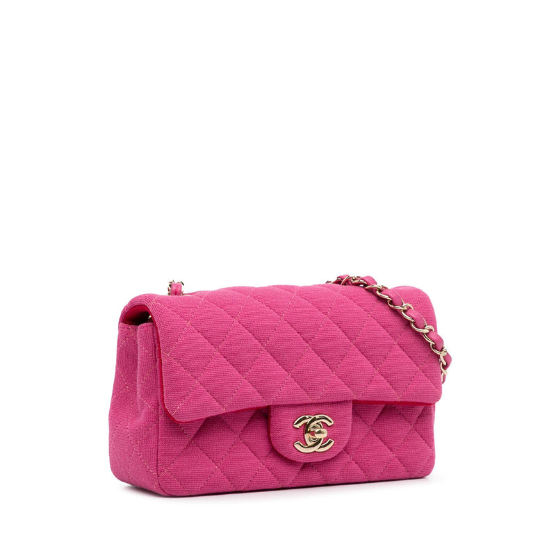 Chanel New Mini Classic Jersey Single Flap (SHG-RyexYA)