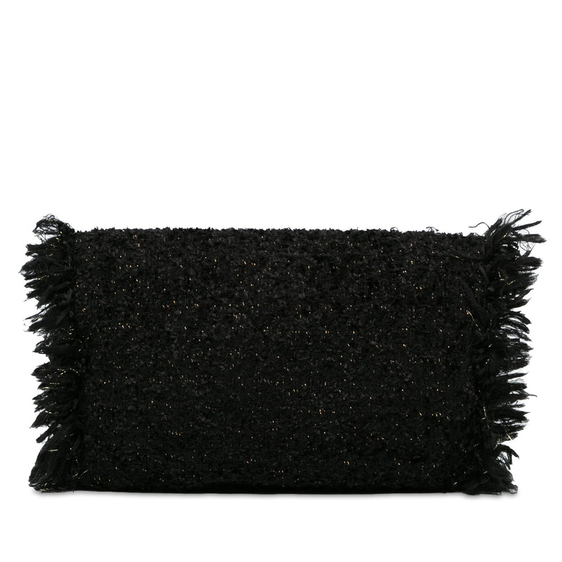 Chanel Paris-Cosmopolite Tweed Fringe Clutch (SHG-algP8a)