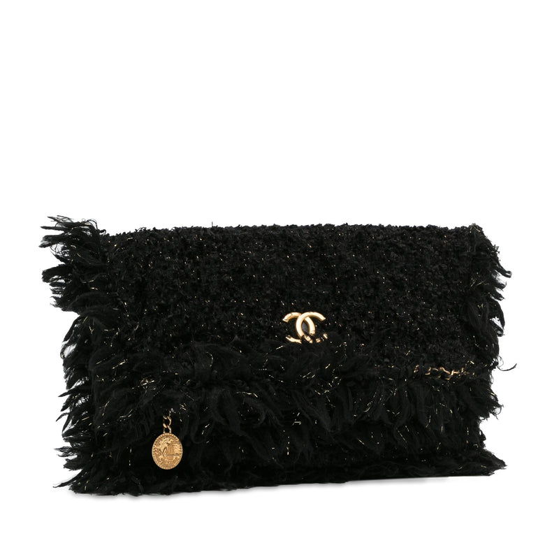 Chanel Paris-Cosmopolite Tweed Fringe Clutch (SHG-algP8a)