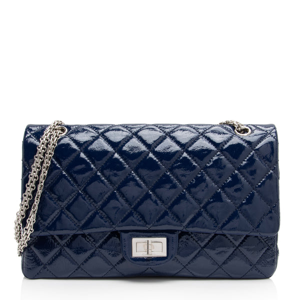 Chanel Patent Leather Calfskin Reissue 227 Double Flap Bag (SHF-RipkU7)