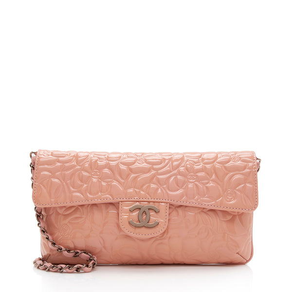 Chanel Patent Leather Camellia Classic Single Flap Bag (SHF-xZYOWM)