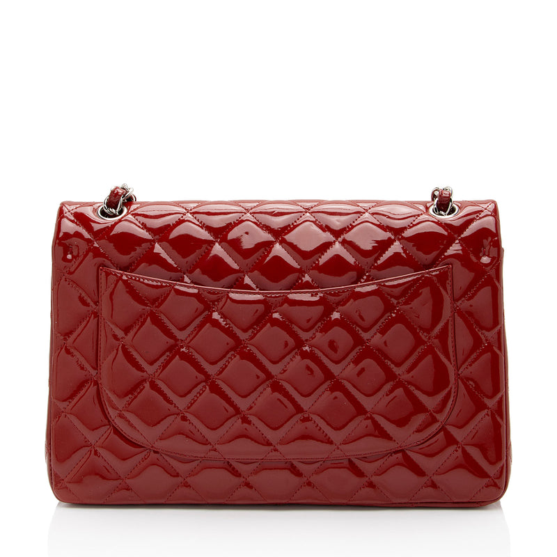 Chanel Patent Leather Classic Jumbo Double Flap Bag (SHF-Zki3Oi)