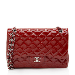 Chanel Patent Leather Classic Jumbo Double Flap Bag (SHF-Zki3Oi)