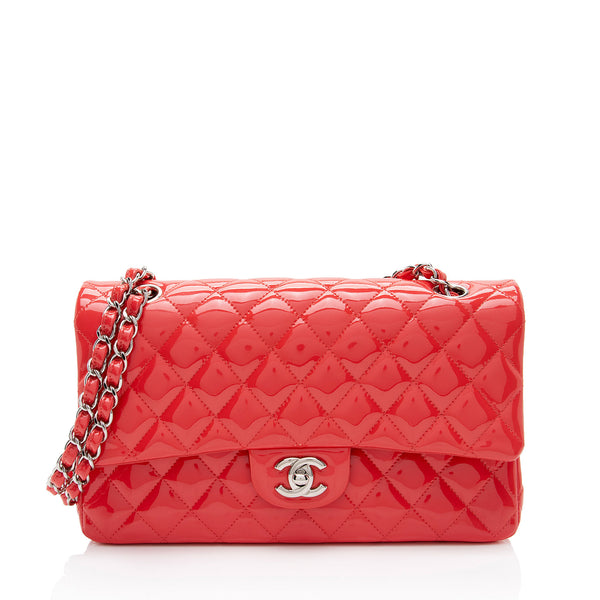 Chanel Patent Leather Classic Medium Double Flap Bag (SHF-96viXO)