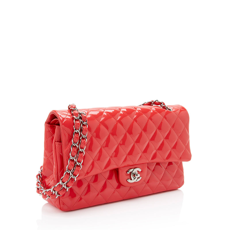 Chanel Patent Leather Classic Medium Double Flap Bag (SHF-96viXO)