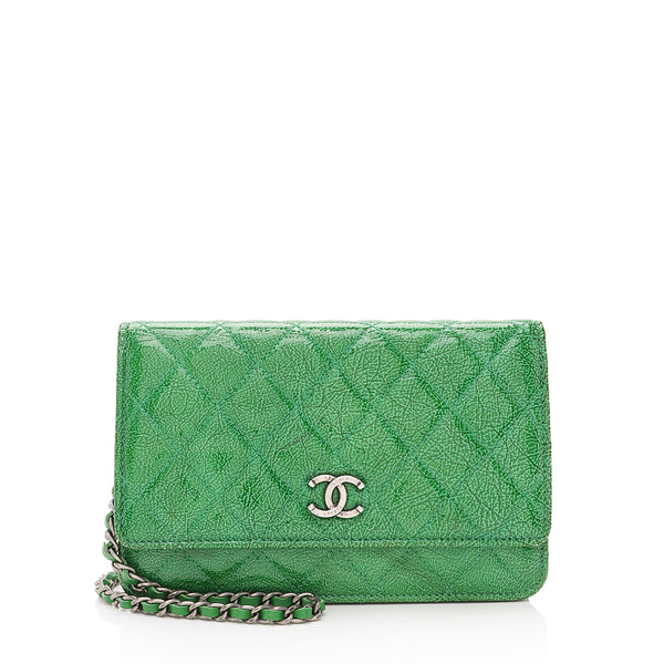 Chanel Patent Leather Camellia Wallet on Chain Bag (SHF-nIpb70