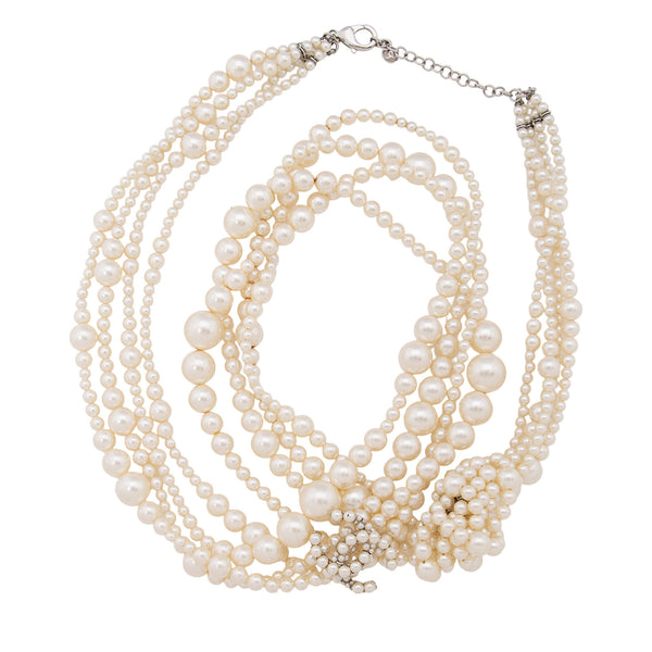 Chanel Pearl CC Multistrand Necklace (SHF-9DDFgW)