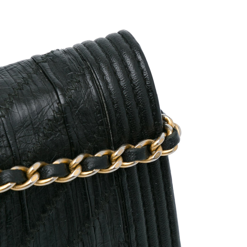 Chanel Pleated Crumpled Chevron Le Boy Wallet On Chain (SHG-QUHsjg)