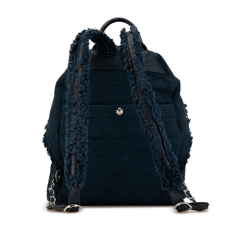 Chanel Quilted Canvas Front Pocket Fringe Backpack (SHG-TTlICg)