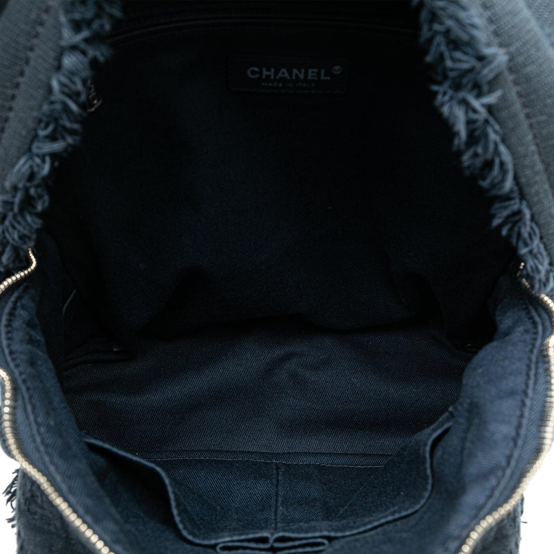 Chanel Quilted Canvas Front Pocket Fringe Backpack (SHG-TTlICg)