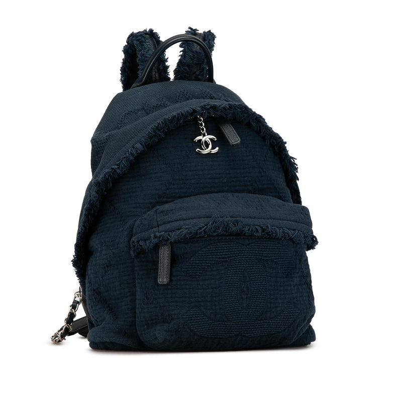 Chanel Quilted Canvas Front Pocket Fringe Backpack (SHG-TTlICg)